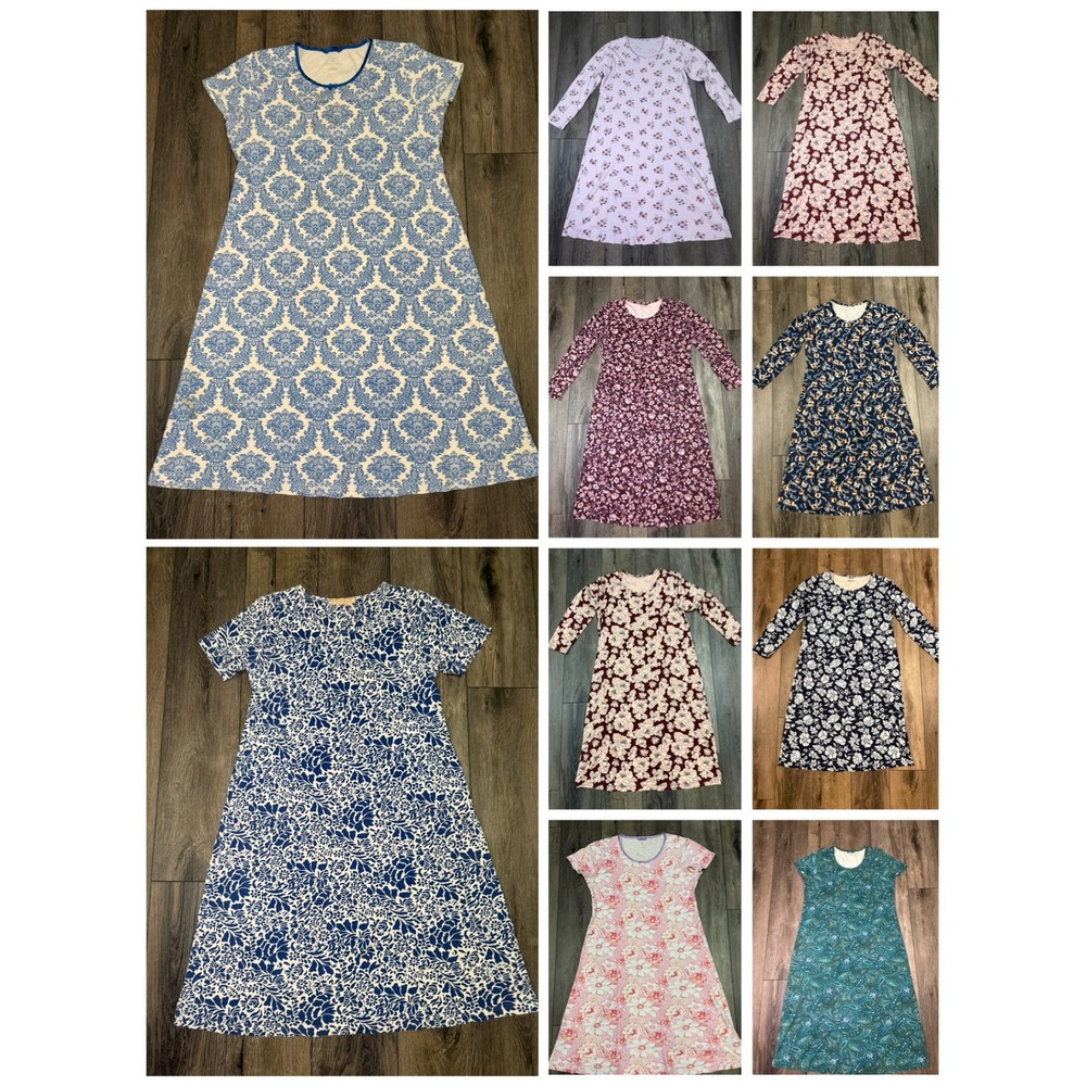 Lands End Lot of 9 Nightgown/Dress Size Medium 2 Shirts Size Large 13 items